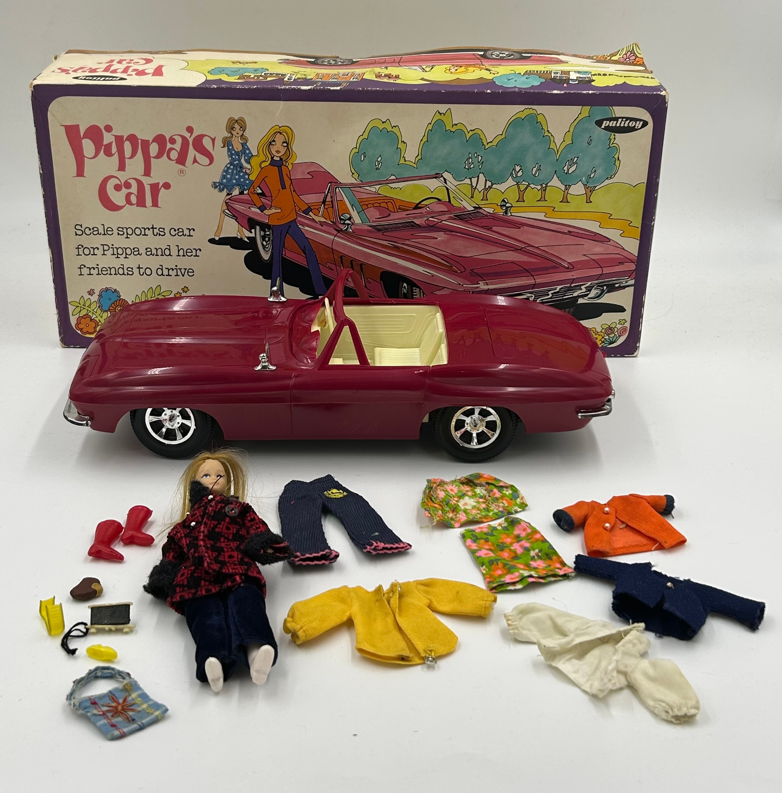 A boxed Palitoy Pippa doll 'Pippa's Car' to include Pippa figure and accessories.