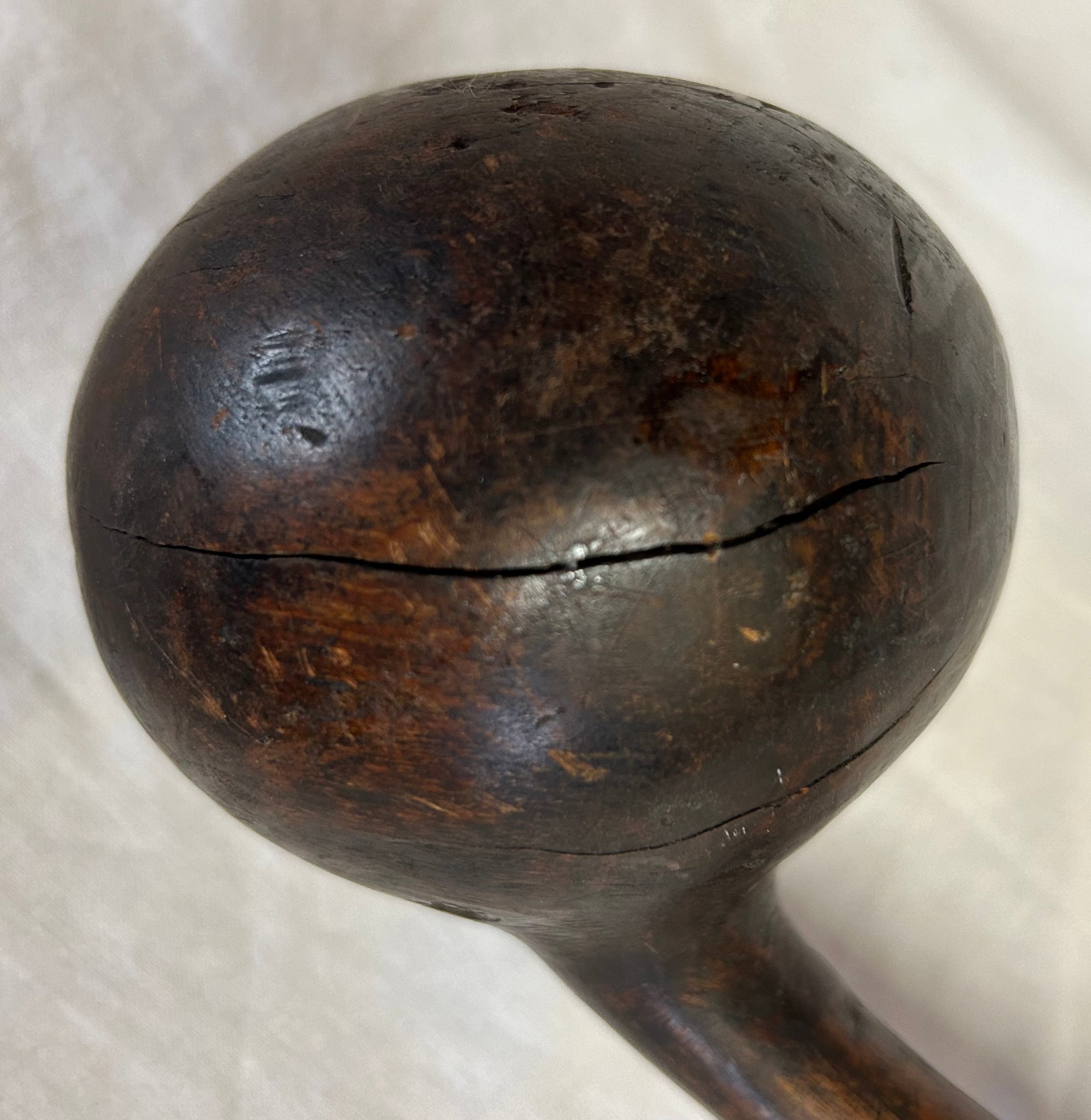 A Tribal throwing/fighting club with a heavy bulbous root head ? 58cm l - Image 4 of 4
