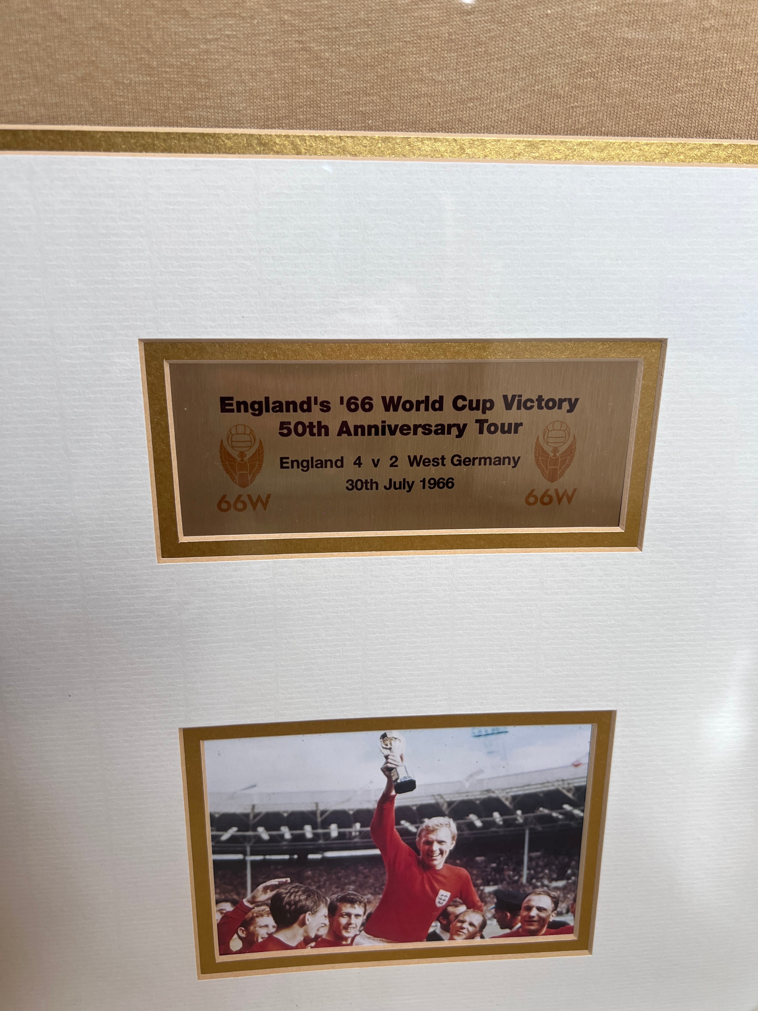 A Geoff Hurst signed shirt to commemorate England's '66 World Cup Victory 50th Anniversary Tour. - Image 2 of 3