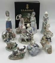 A quantity of Lladro and Nao figurines to include LLadro Hawaiian girl Aloha No.5496, Recital