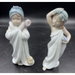 Two boxed Lladro figurines to include 6800 Bundled Bather and 6799 Just Like New.