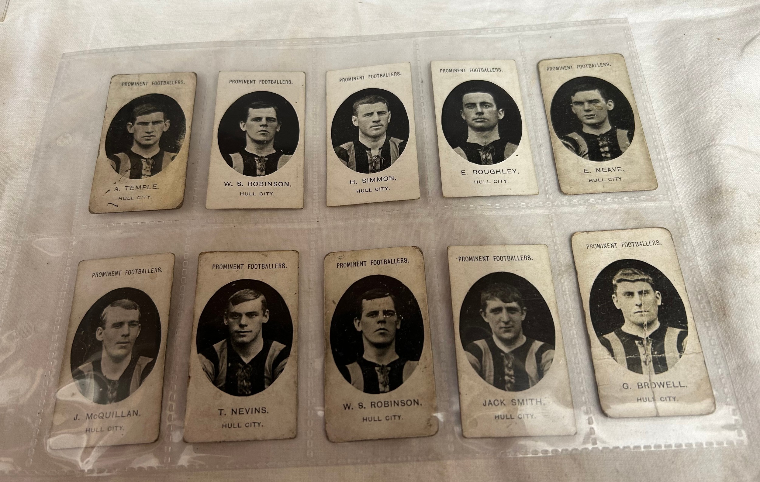 Taddy & Co Cigarette cards, all Prominent Footballers: Hull City: Roughley x 2, Neave x 2, John - Image 4 of 9