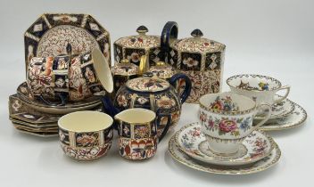 Selection of Wade Heath/Arthur Wood Imari style cereamics consisting of twin style biscuit barrel;