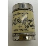 An SS Stafford’s Inks of New York advertising tin containing six dice. 3.5cm h.