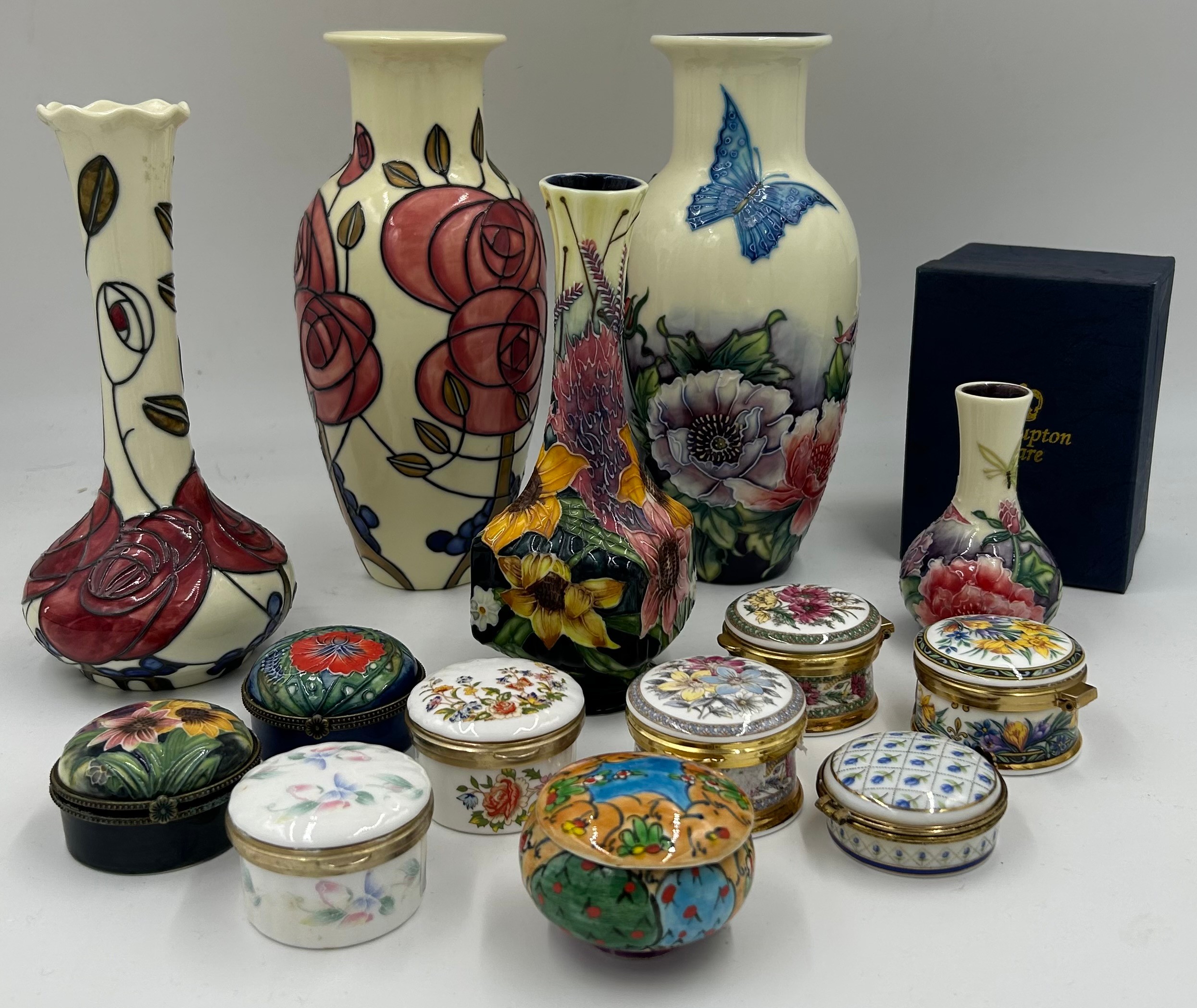 Collection of Old Tupton Ware ceramics, to include five vases, tallest 23cm h, smallest 10cm (