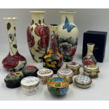 Collection of Old Tupton Ware ceramics, to include five vases, tallest 23cm h, smallest 10cm (