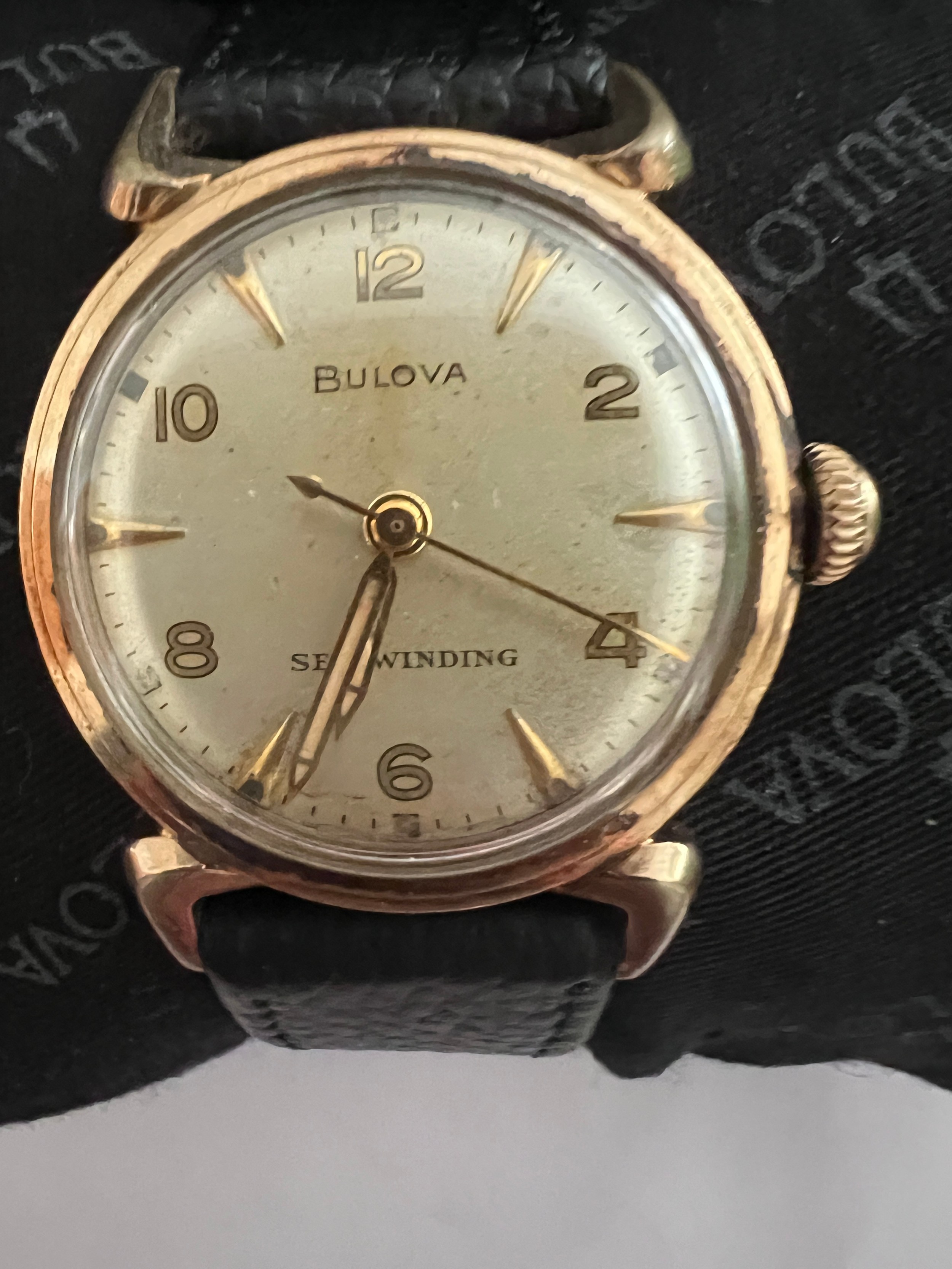 A 1950's Bulova Self Winding gold plated and stainless steel gentleman's wristwatch. With Bulova