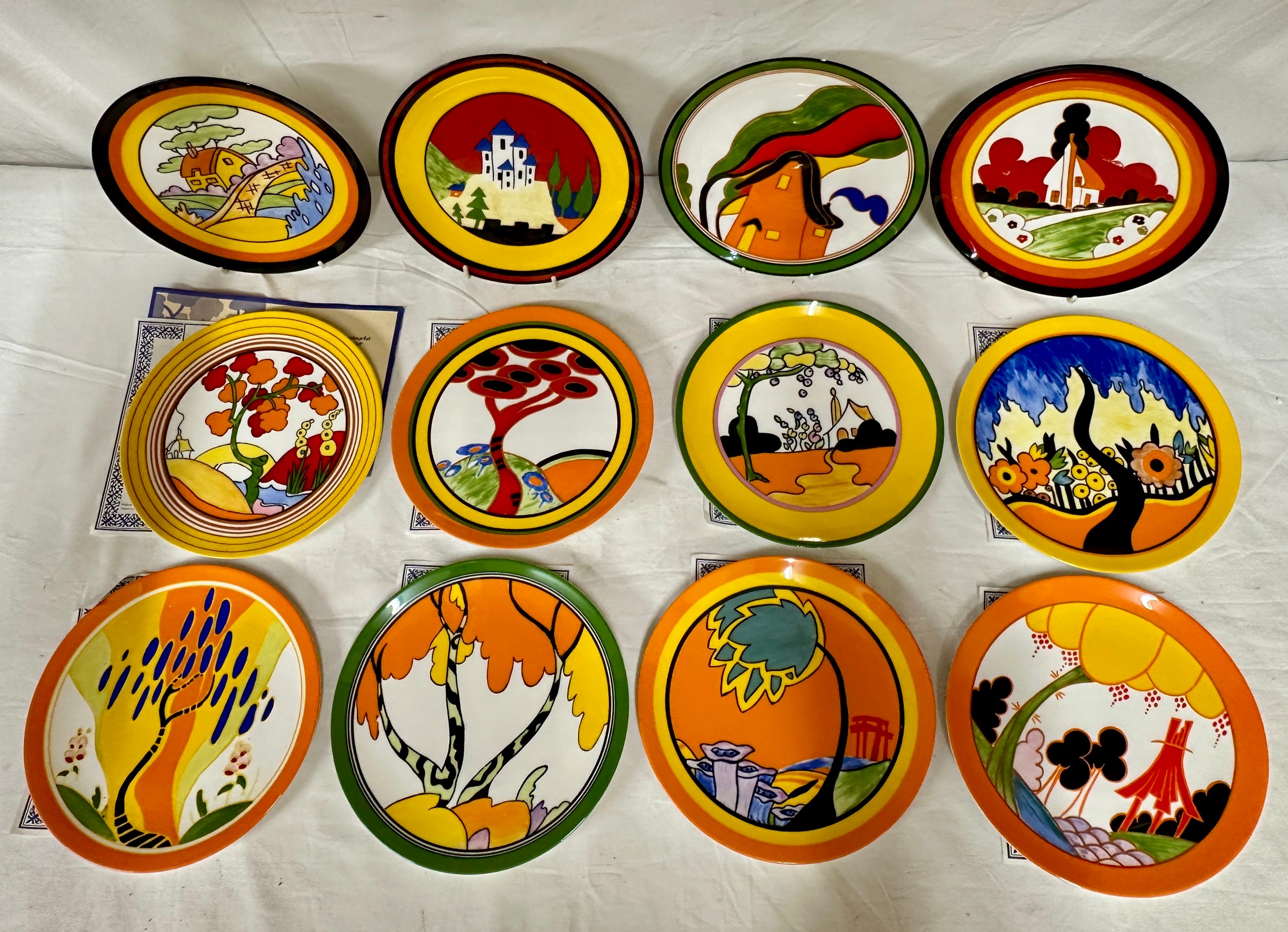 A set of twelve Wedgwood limited edition Clarice Cliff Bizarre collector's plates from 1994-1995