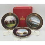 Three Spode Plates from the Armada Series all with boxes. No. 1 "A Game of Bowls" 1247 of 2000;