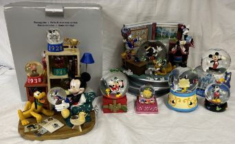 Selection of 7 Disney Snow Globes to include 5 musical globes. 1 boxed musical globe' The