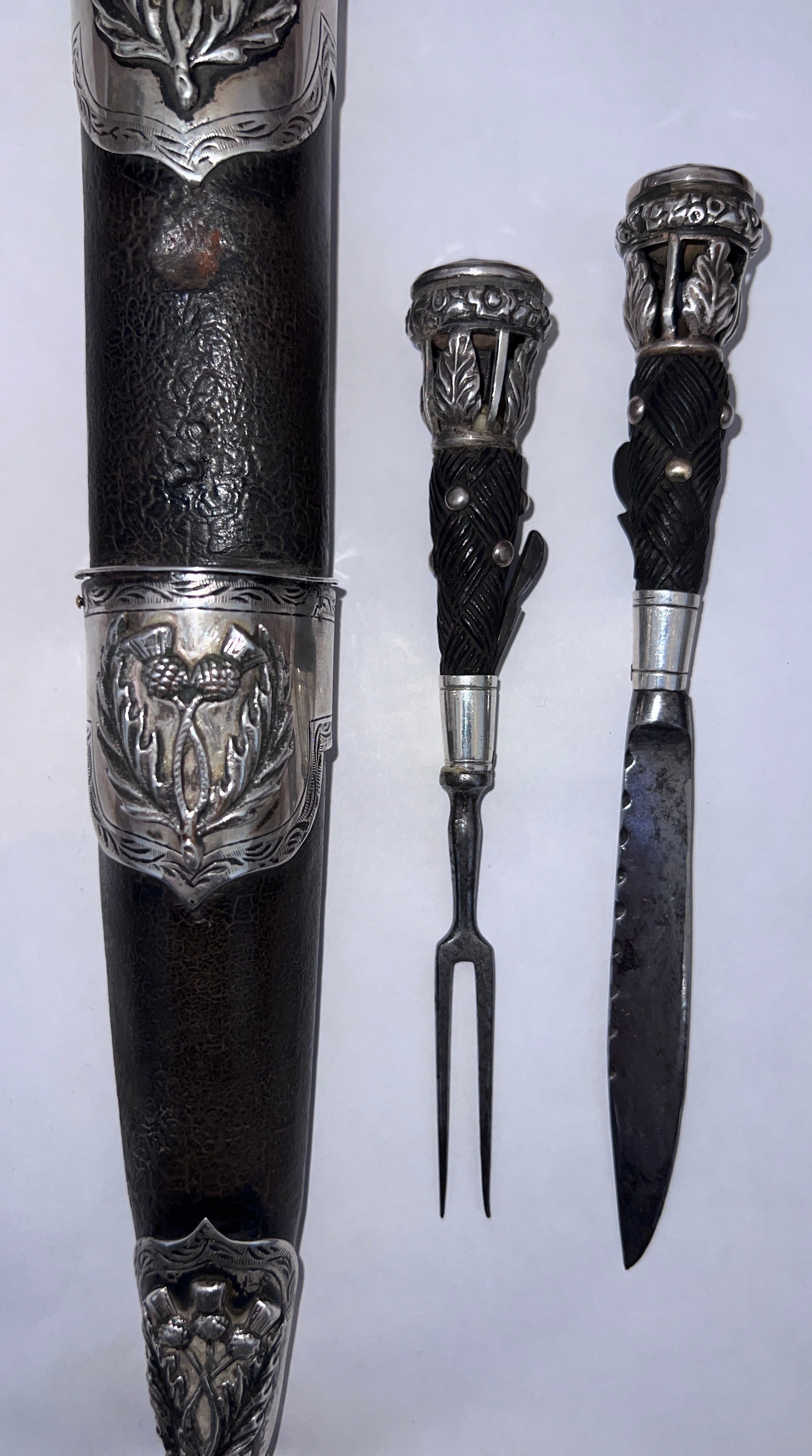 An Officers Dirk and Sgian Dubh Knife C1880, belonging to Major Arthur Lockhart Gallie. 'The - Image 28 of 33