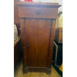 A 19thC Austrian bedside cabinet with marble top. 90cm h x 45cm w x 42cm d.