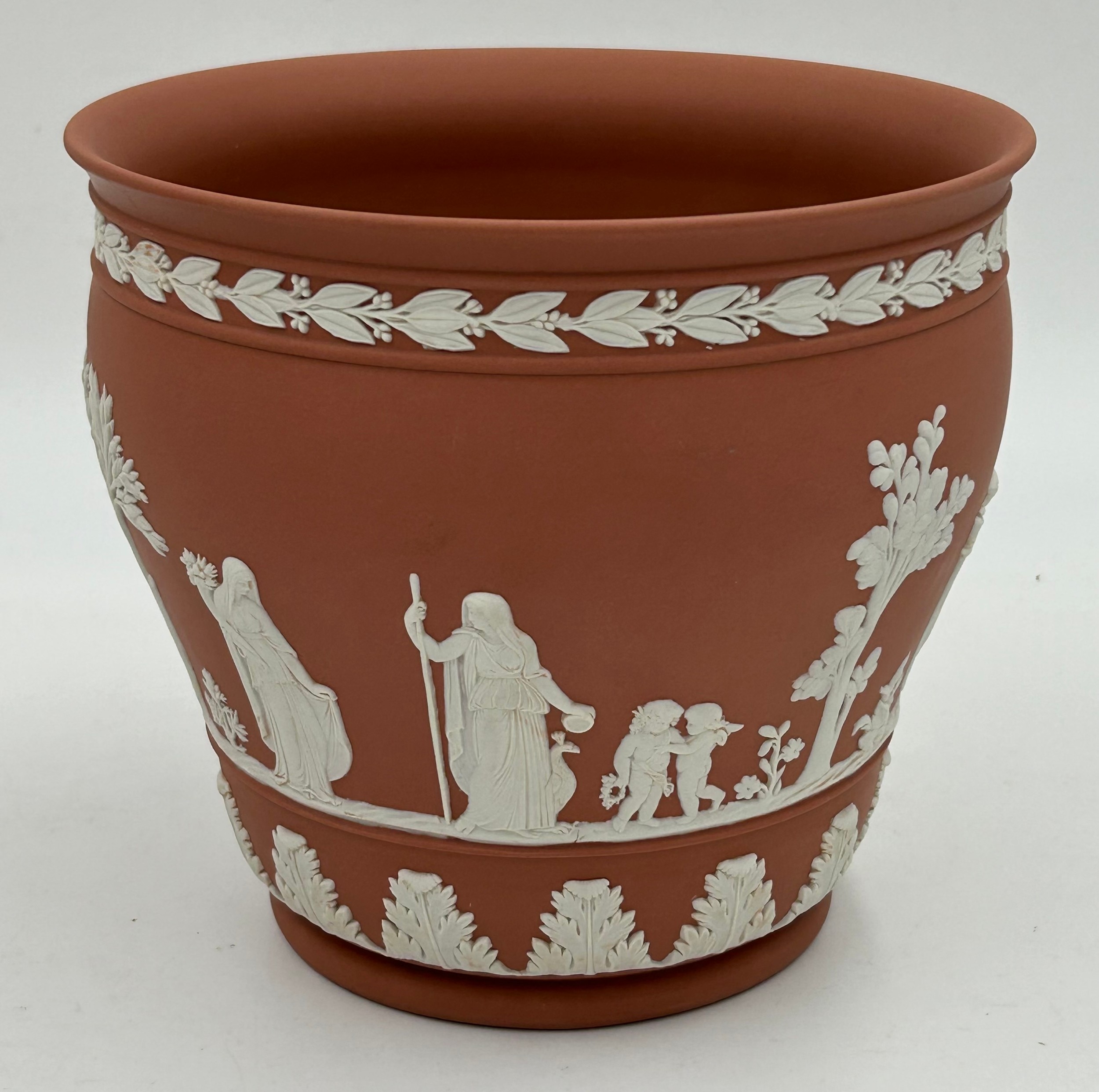 A collection of Wedgwood Terracotta Jasper Ware pottery to include a coffee pot 18cm h, a teapot - Image 2 of 7