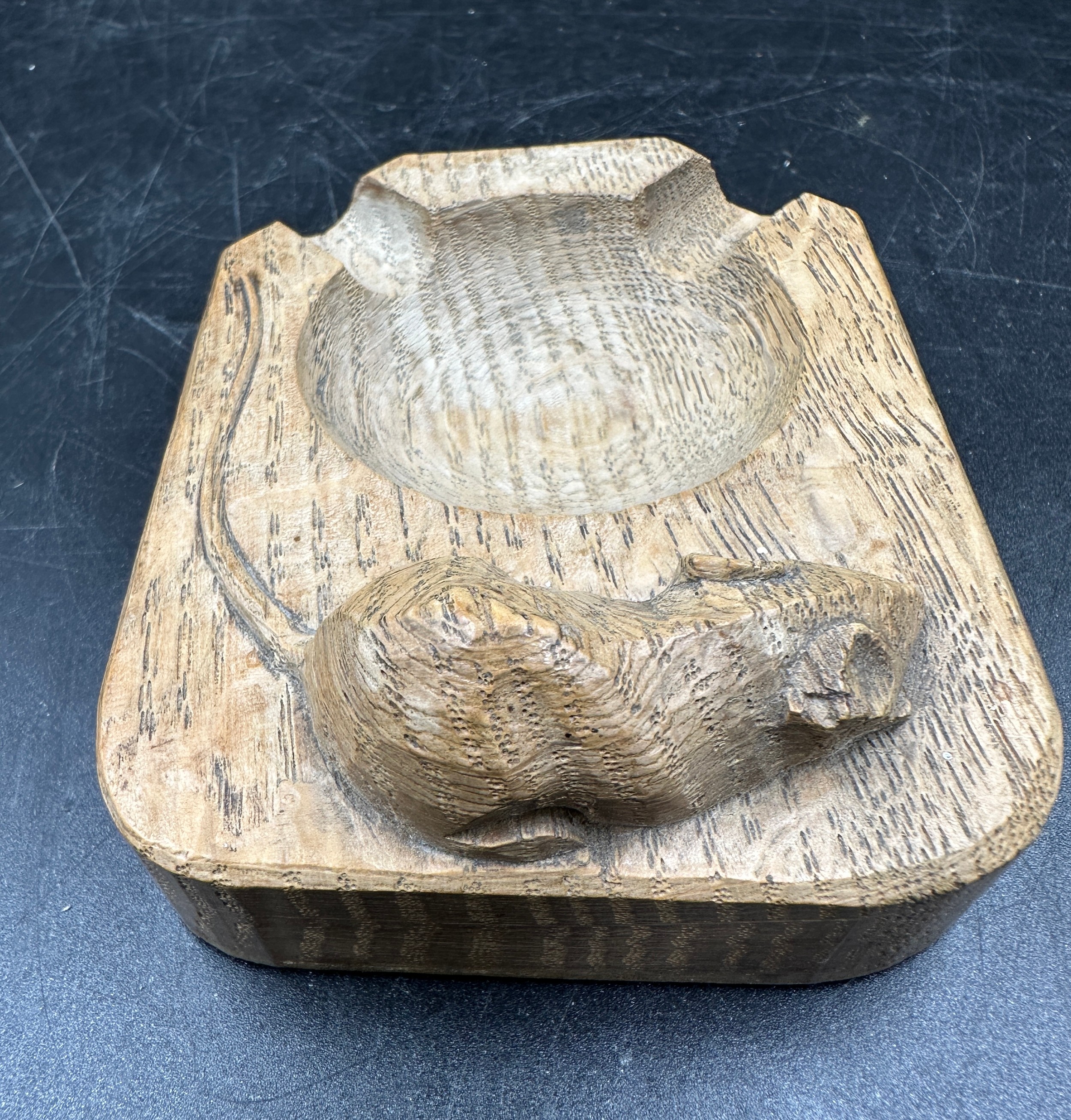 Robert Thompson 'Mouseman' Oak ashtray 10cm x 7.5cm. - Image 2 of 3