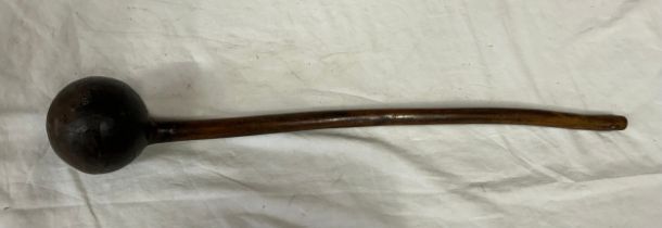 A Tribal throwing/fighting club with a heavy bulbous root head ? 58cm l