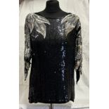 Vintage Frank Usher to include an evening jacket heavily embellished with faux jewels and sequins