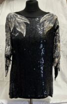 Vintage Frank Usher to include an evening jacket heavily embellished with faux jewels and sequins