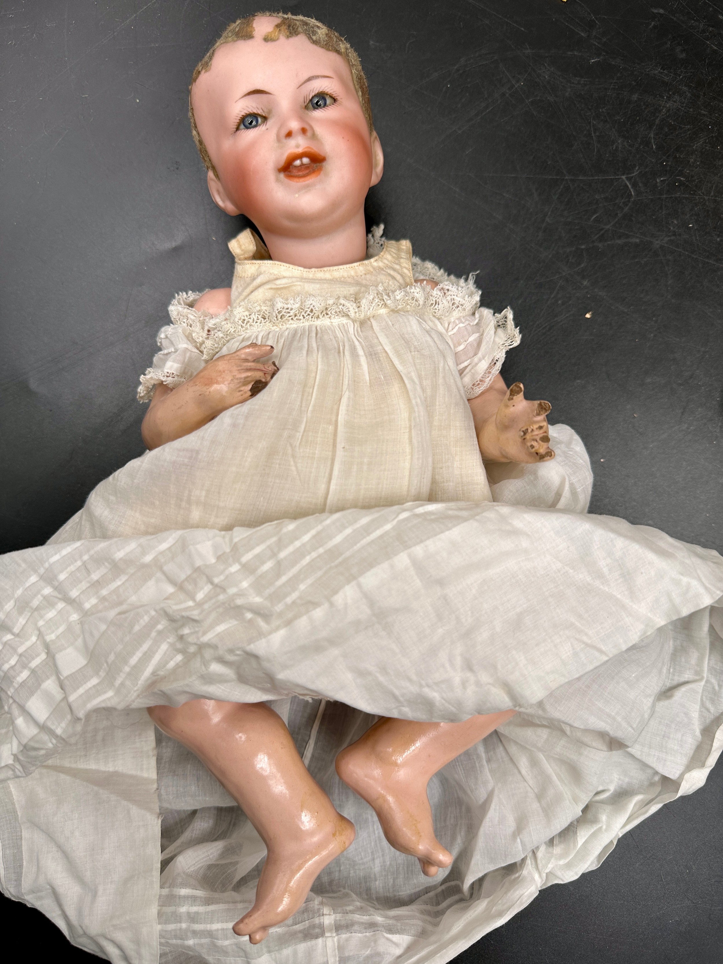 Four dolls to include an Armand Marseille Germany doll 390, A.5.M. approx. 50cm l, brown hair and - Bild 2 aus 9
