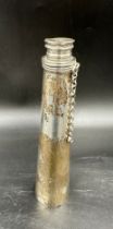 A hallmarked Birmingham silver hunting / hip flask of elongated conical form with a twist-top, 17cm.