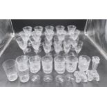 A collection of glass to include champagne flutes, wine glasses, whisky tumblers etc. approx 34