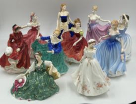 Ten Royal Doulton figurines: Figure of The Year 2000 Rachel HN3976, Classics 2001 Melissa HN3977,