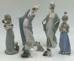 Four LLadro figurines to include: Sophisticate no 5787, Flirt no 5789, both approx. 27cm tall, Don't