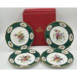 Spode Edwardian Flower series plates. Numbered 3, 4, 5 and 6. Design from an original by Arthur