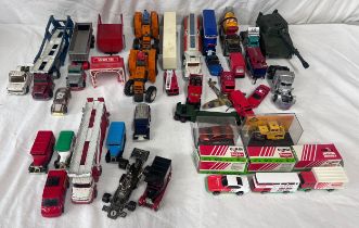 A collection of diecast vehicles to include Corgi, Britains MF 200 Massey Ferguson, Crescent Toys