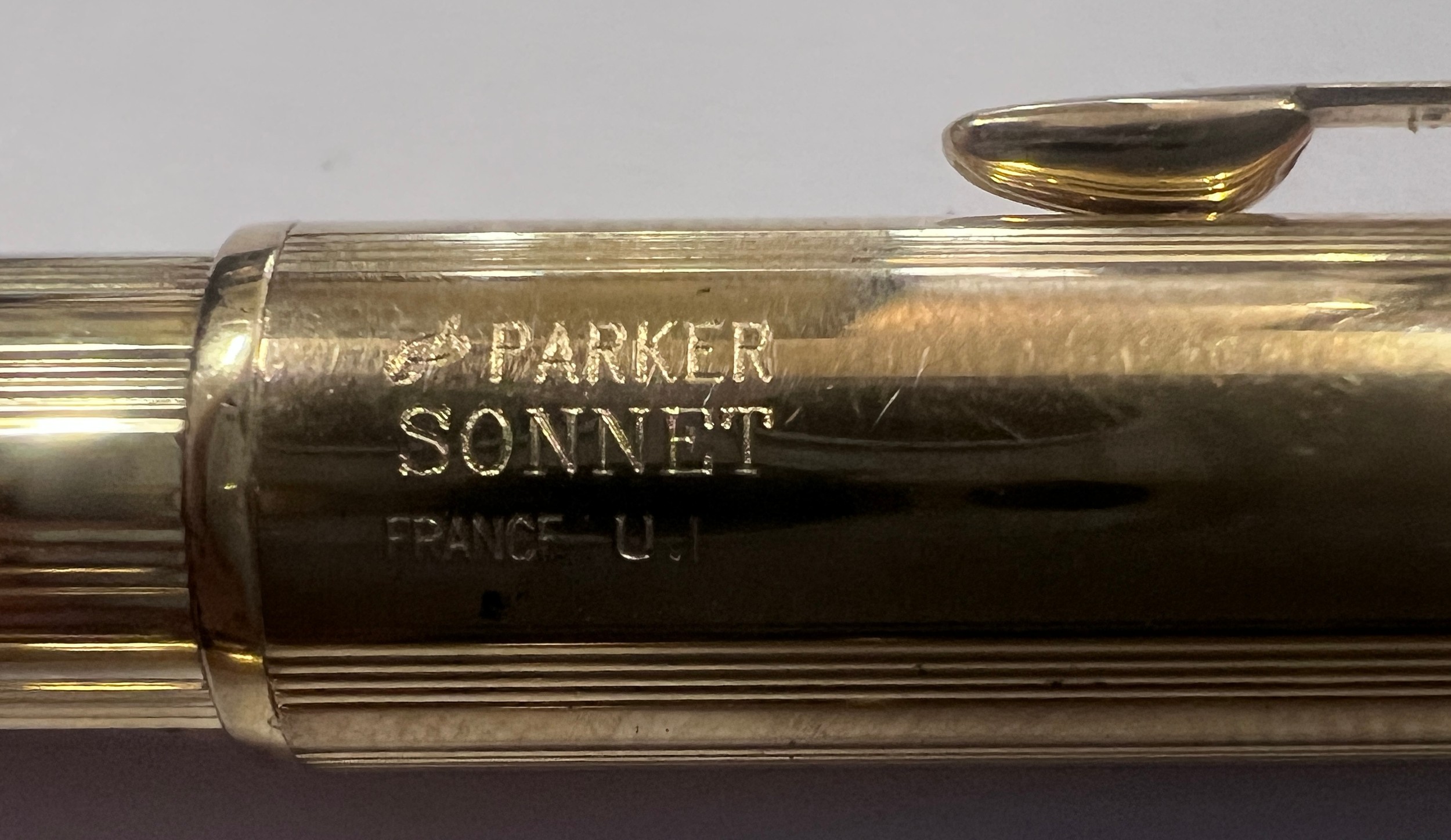 Two gold plated Parker Sonnet pens to include a fountain pen and biro. - Image 2 of 3