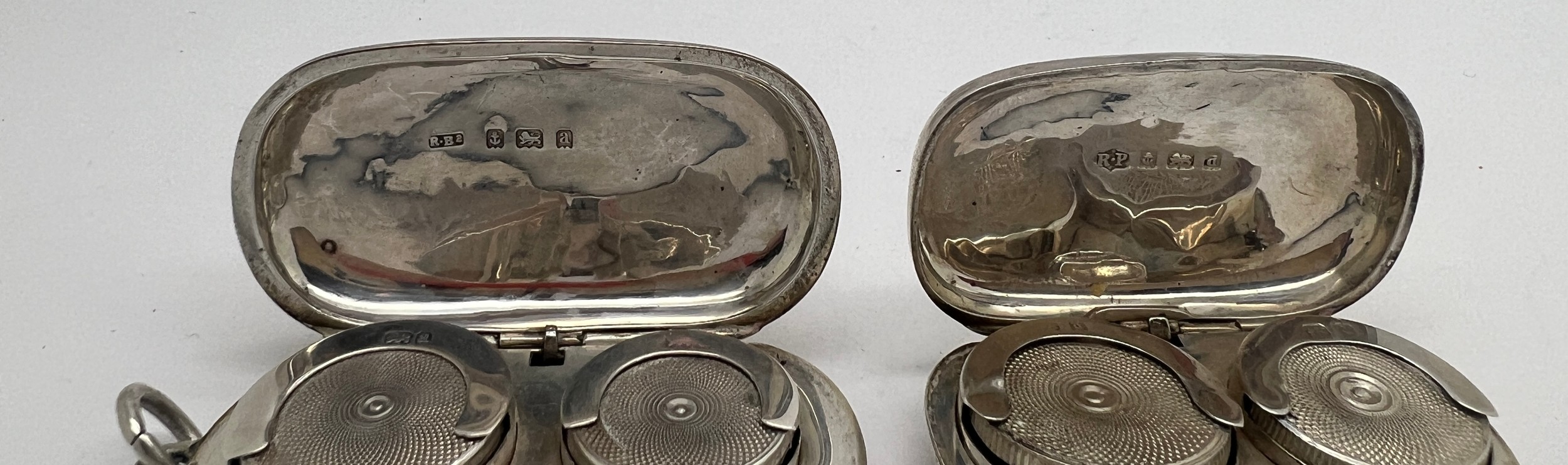 Two hallmarked silver sovereign and half sovereign holders. Birmingham 1900, maker Rolason - Image 4 of 4