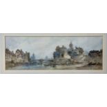 Paul Marny (1829-1914), "Valmont, Normandy", watercolour signed lower right P Marny. Painting 15.5 x