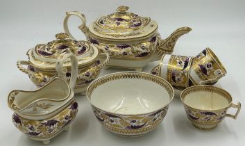 A small quantity of Georgian Derby, pattern 165, circa 1815 to include 2 x coffee cans and one