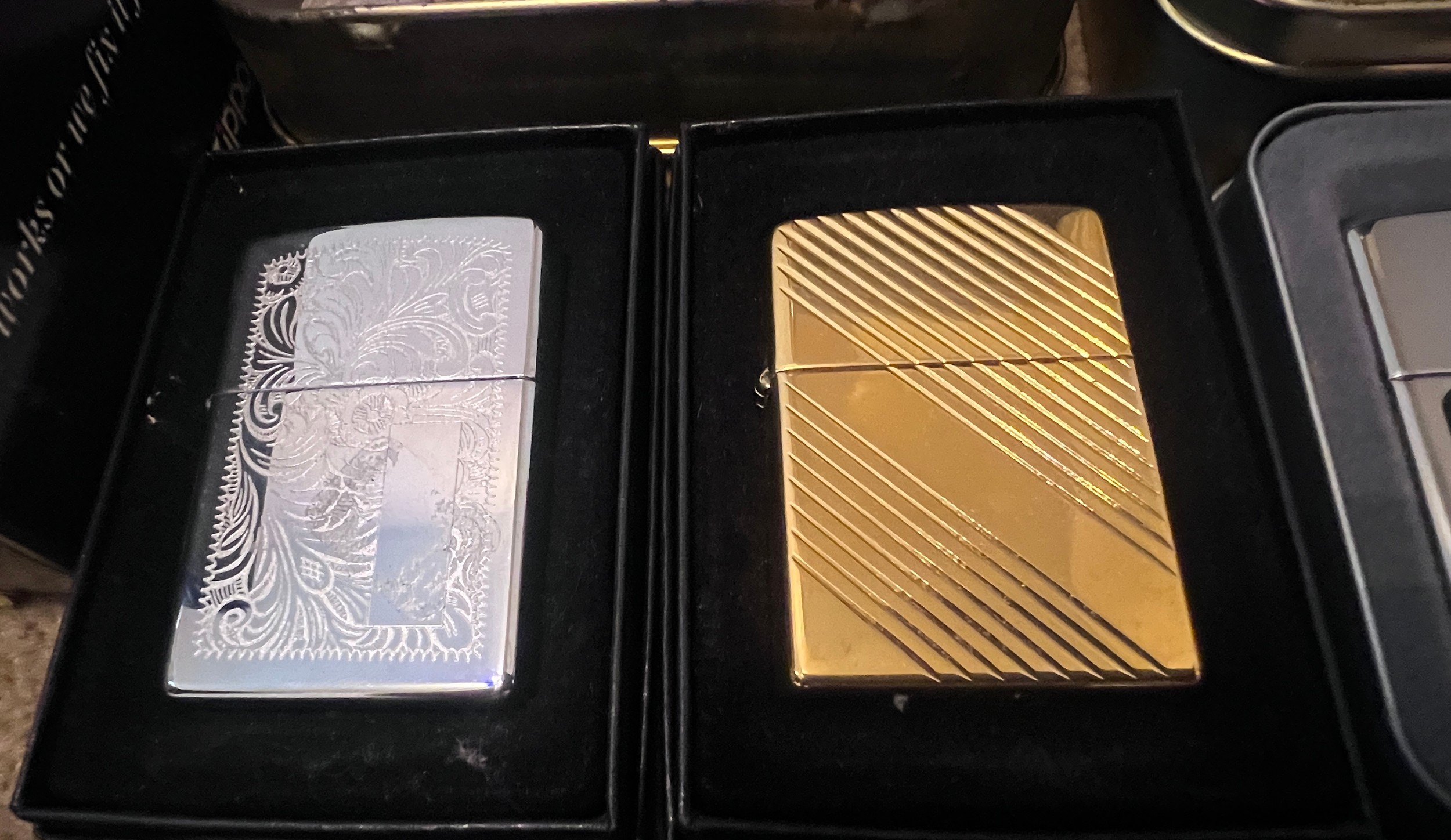 A large collection of mostly boxed Zippo lighters to include Harley Davidson, Bunny, older brass - Image 9 of 10