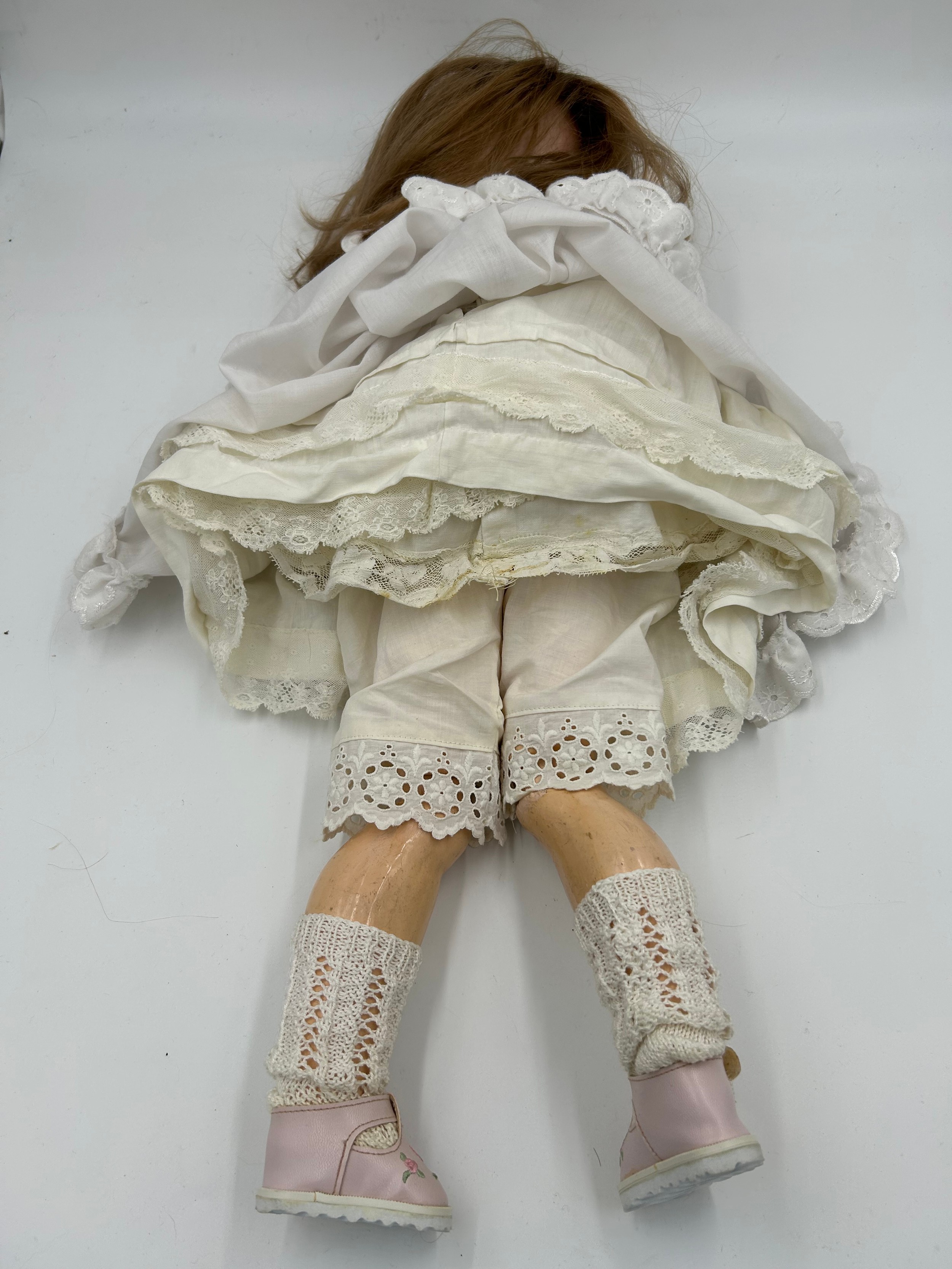 Large A.C.M Bergmann Bisque headed Doll, marked 1916, 6 1/2 to back of neck. Jointed limbs on - Bild 6 aus 10