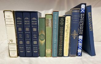 Folio Society: A collection of hardback books to include three book series Pepys Diary, The Greek