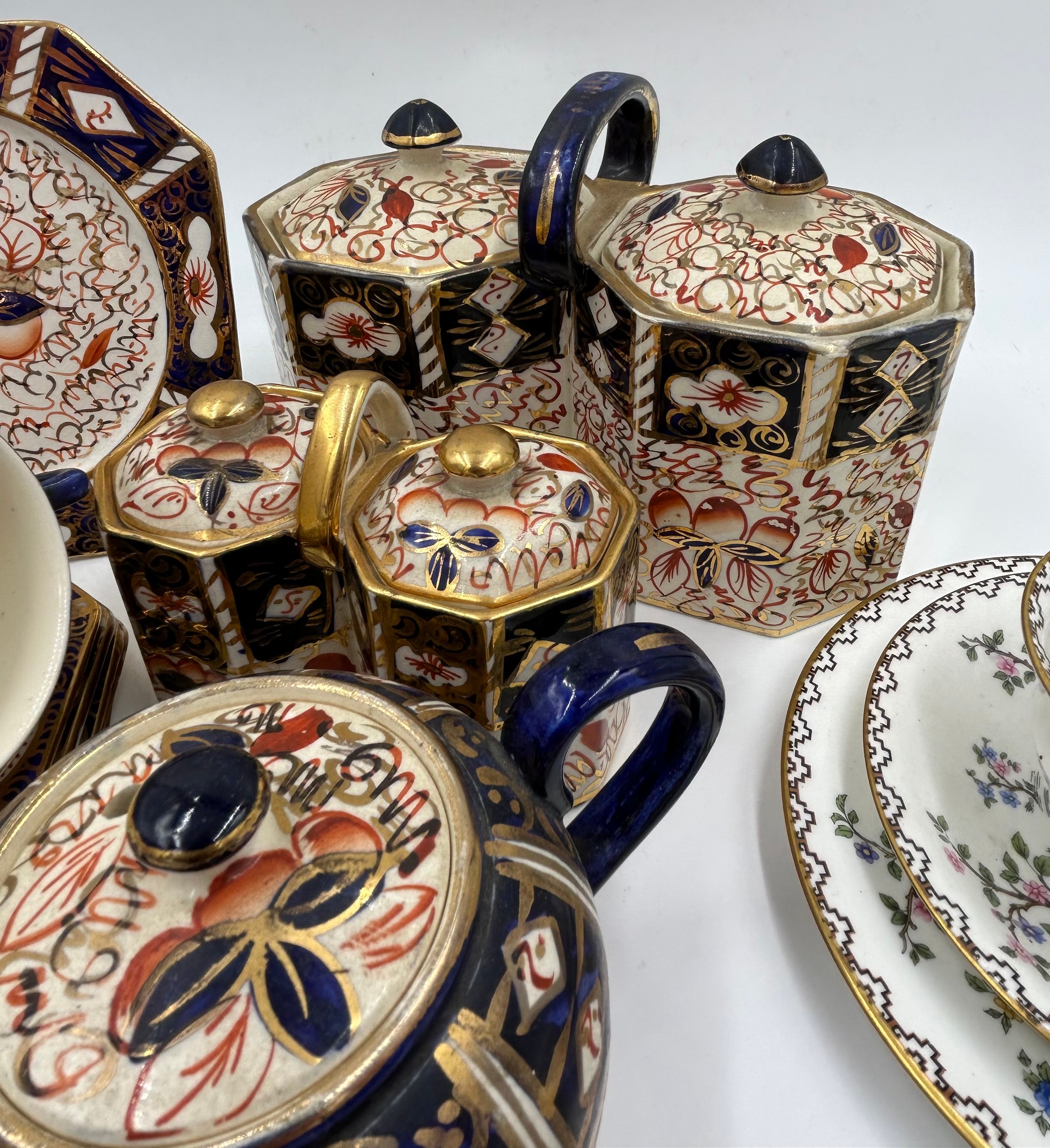 Selection of Wade Heath/Arthur Wood Imari style cereamics consisting of twin style biscuit barrel; - Image 6 of 9