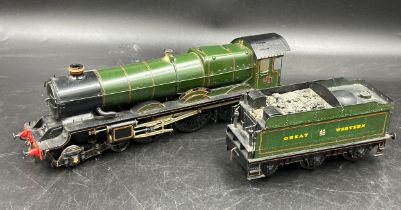 A Finescale O Gauge GWR King John 6026 Class 4-6-0 Locomotive and Tender in 'Great Western' green