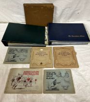 Two albums containing 15 full sets of sporting cigarette cards to include Wills, Gallaher, John