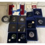 A collection of boxed Swarovski crystal ornaments to include flowers, hearts, shells etc.