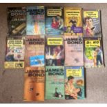 Thirteen James Bond paperback Pan books. Various editions.