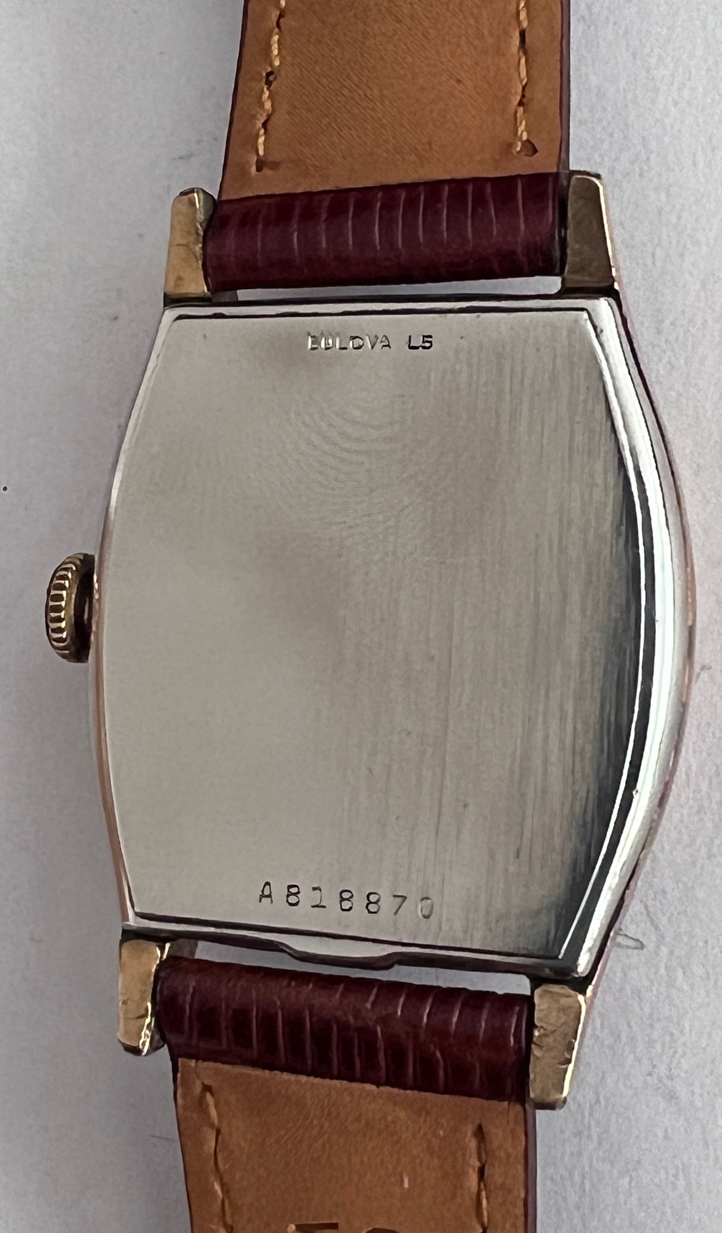 A 1955 manual 'Senator' Bulova wristwatch with subsidiary seconds dial, rectangular face and - Bild 3 aus 3