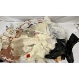 Large quantity of silk, linen and cotton undergarments to include bodices, bloomers, vests,