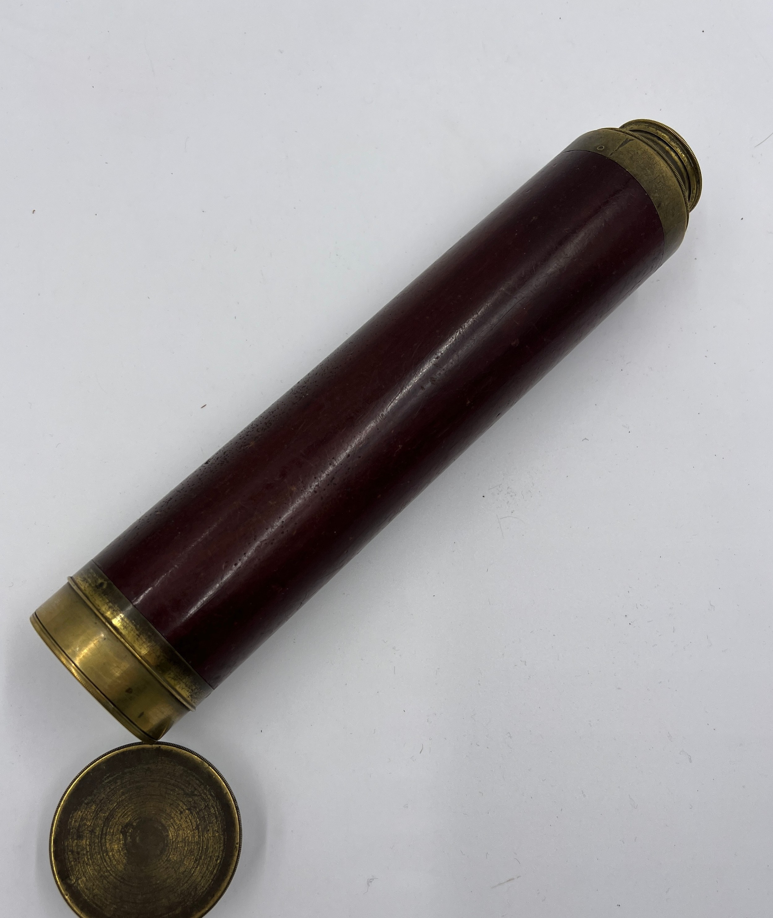 A G Adams London brass and mahogany telescope. 75cm l extended. - Bild 5 aus 5