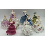 A group of Royal Doulton figures comprising Tina HN 3494, Lucy HN 3653, Marilyn HN 3002, Country