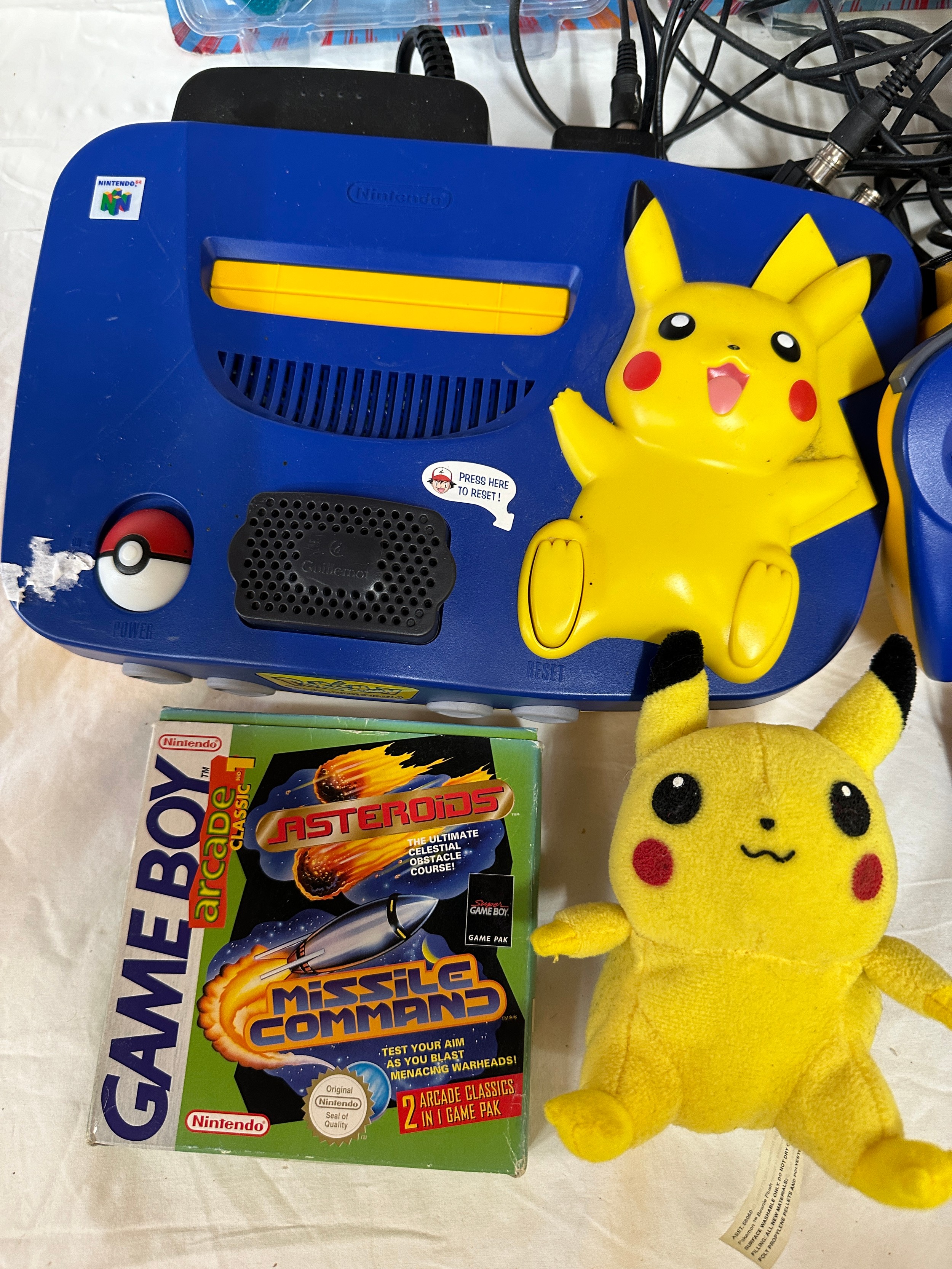 A Nintendo 64 Pikachu Pokémon games console with Pikachu controllers and 2 others, a Xena Warrior - Image 4 of 5