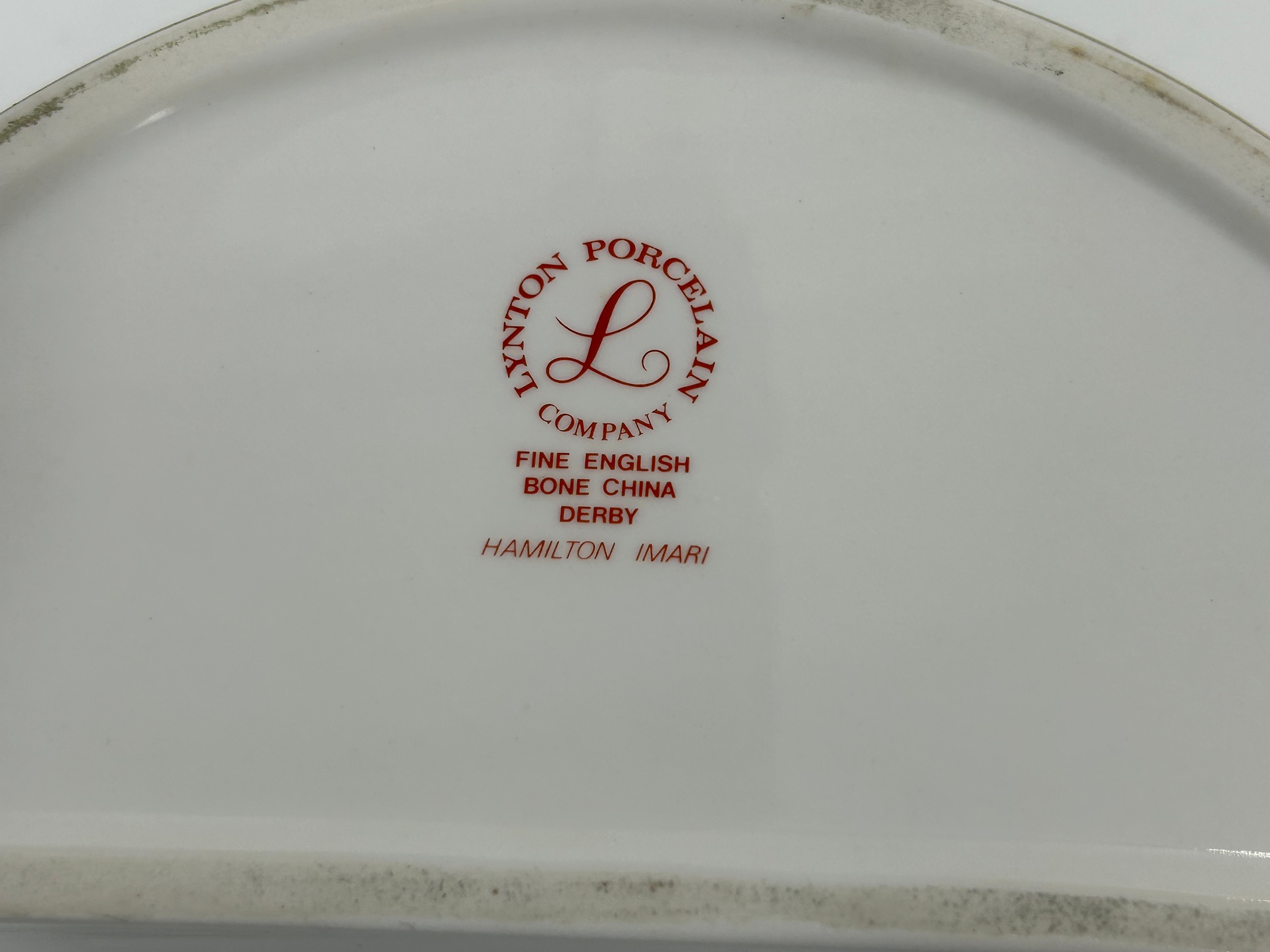 Lynton Porcelain Company Hamilton Imari demi-lune bough pot with rams head handles 21.5cm at - Image 5 of 10