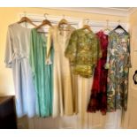 A collection of vintages 60's and 70's dresses to include 'Mr Darren' size 10, a green 'Anne Aston