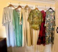 A collection of vintages 60's and 70's dresses to include 'Mr Darren' size 10, a green 'Anne Aston