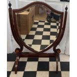 An Edwardian mahogany inlaid dressing table mirror. 86cm h x 61cm w.