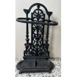 A cast iron stick stand. 51cm h x 33cm w.